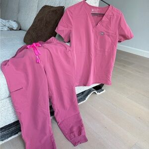 FIGS Pink Scrub Set - Catalina Top & Jogger Pants
